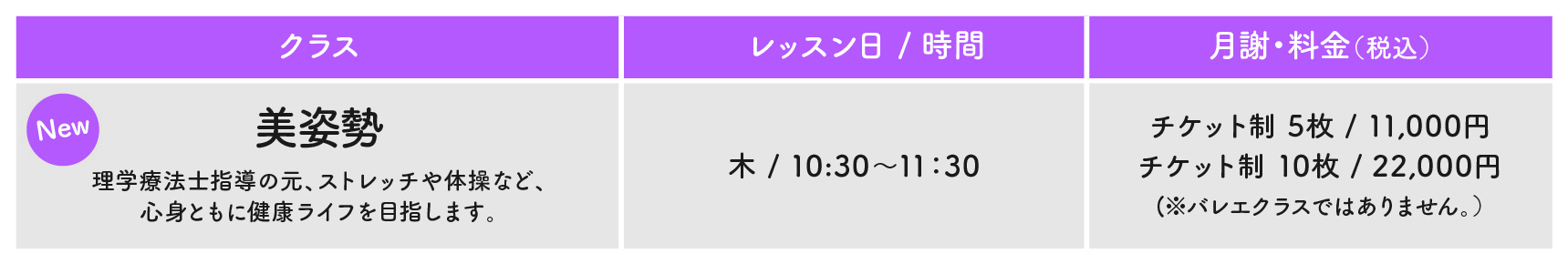 クラスのご案内